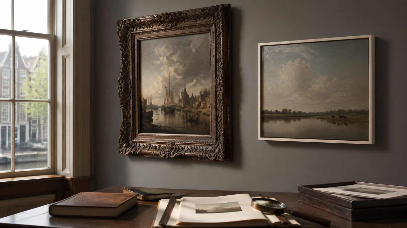 Online museumonderzoek op een laptop naast een archiefobject